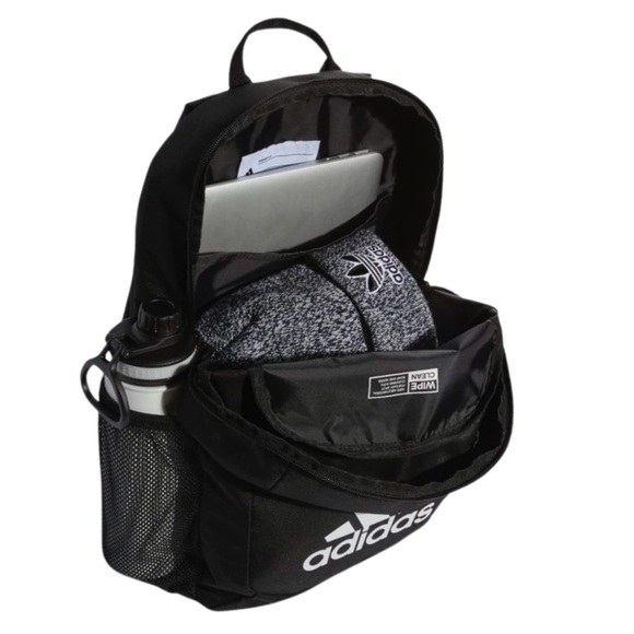 ADIDAS • Black Ready Backpack Padded Shoulder Straps Travel School Work - Picture 4 of 5